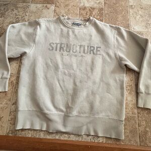 Vintage 90’s Structure Men's Beige Crewneck Sweater